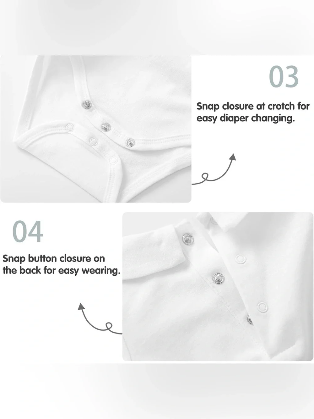 Pureborn Baby White Peter Pan Collar Bodysuit 9-12 Months Classic Unisex